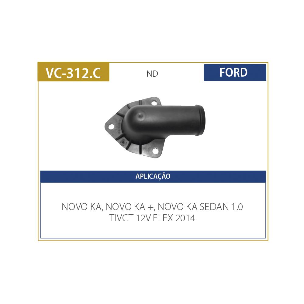 Cotovelo Valvula Termostatica Ford Ka 1.0 Flex A Partir De 2014 Flange De Plastico Valclei Tubos Vc312c