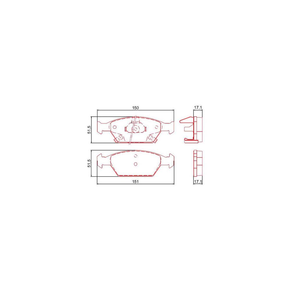 Pastilha Freio Honda City 1.5 16v Dx 01 Ate 12/2021 Dianteira Sistema Teves Jurid Hqf-2207ac