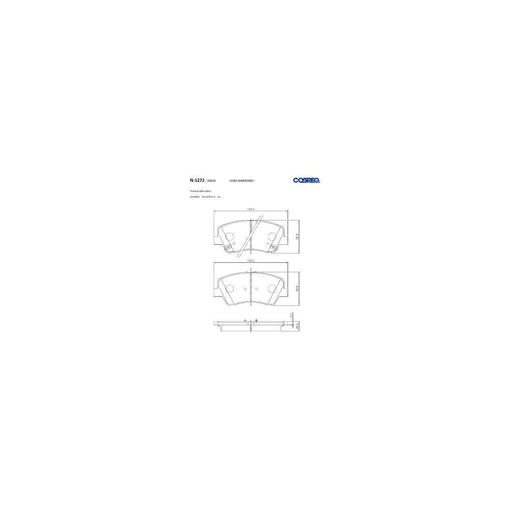 Pastilha Freio Hyundai Hb20x 1.6 16v Style At 01/2012 Ate 12/2015 Dianteira Sistema Mando N-1272