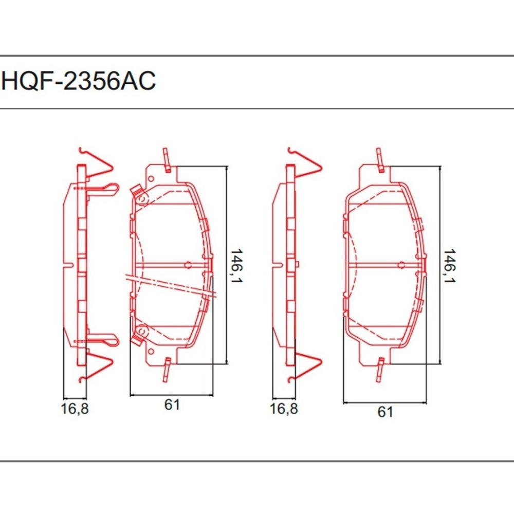 Pastilha Freio Honda Civic 2.0 16v Ex Flex One 2016 Ate 2017 Dianteira Ferodo Hqf-2356ac
