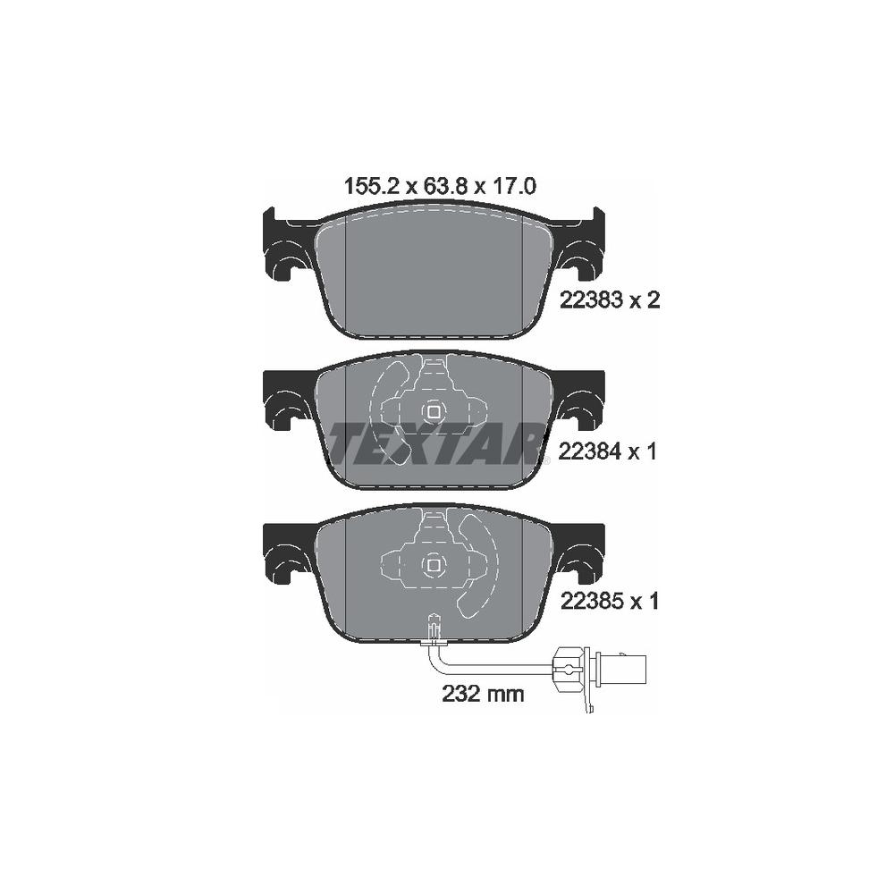 Pastilha Freio Audi A4 2.0 Tfsi Ambiente A Partir De 08/2015 Dianteira Textar 2238301