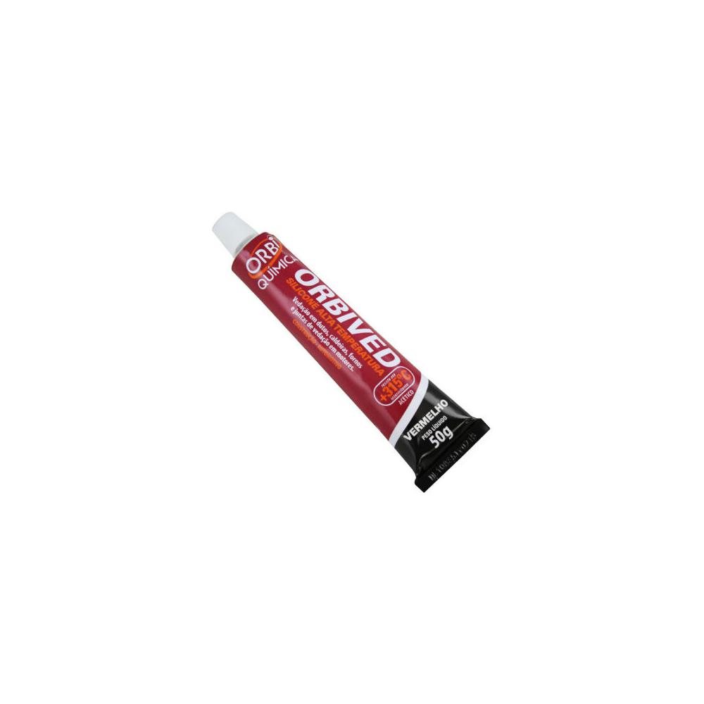 Silicone Vermelho Acetico - 50 Gramas Orbi Quimica 0002