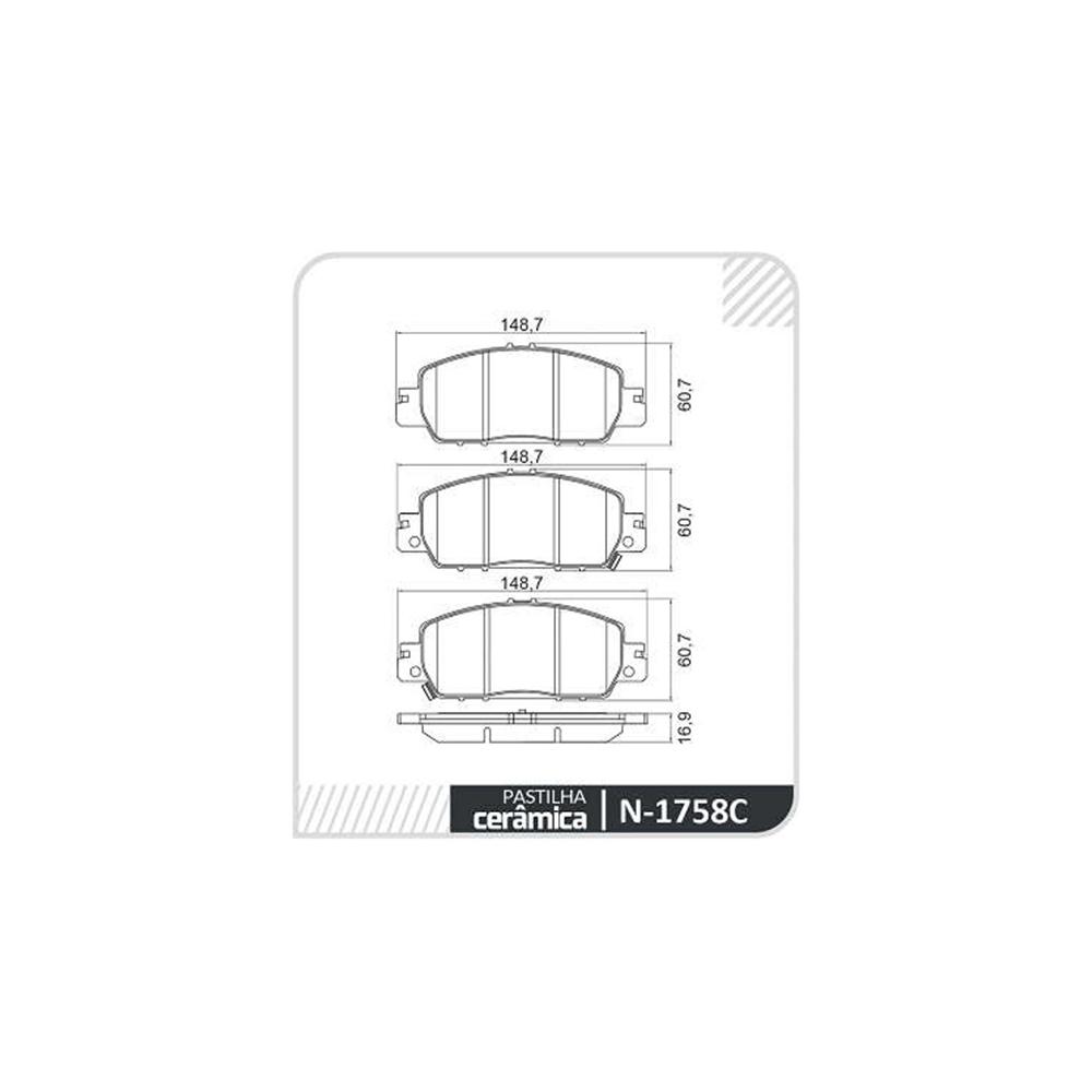 Pastilha Freio Honda Civic 2.0 16v Ex Flex One 01/2016 Ate 01/2017 Dianteira Cobreq N-1758c Ceramic