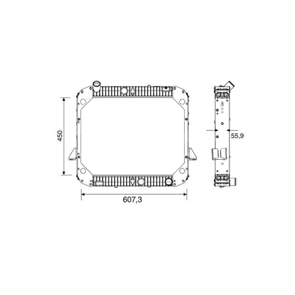 Radiador Mercedes-benz L-1214c Cara Chata Com Lateral Visconde 12025