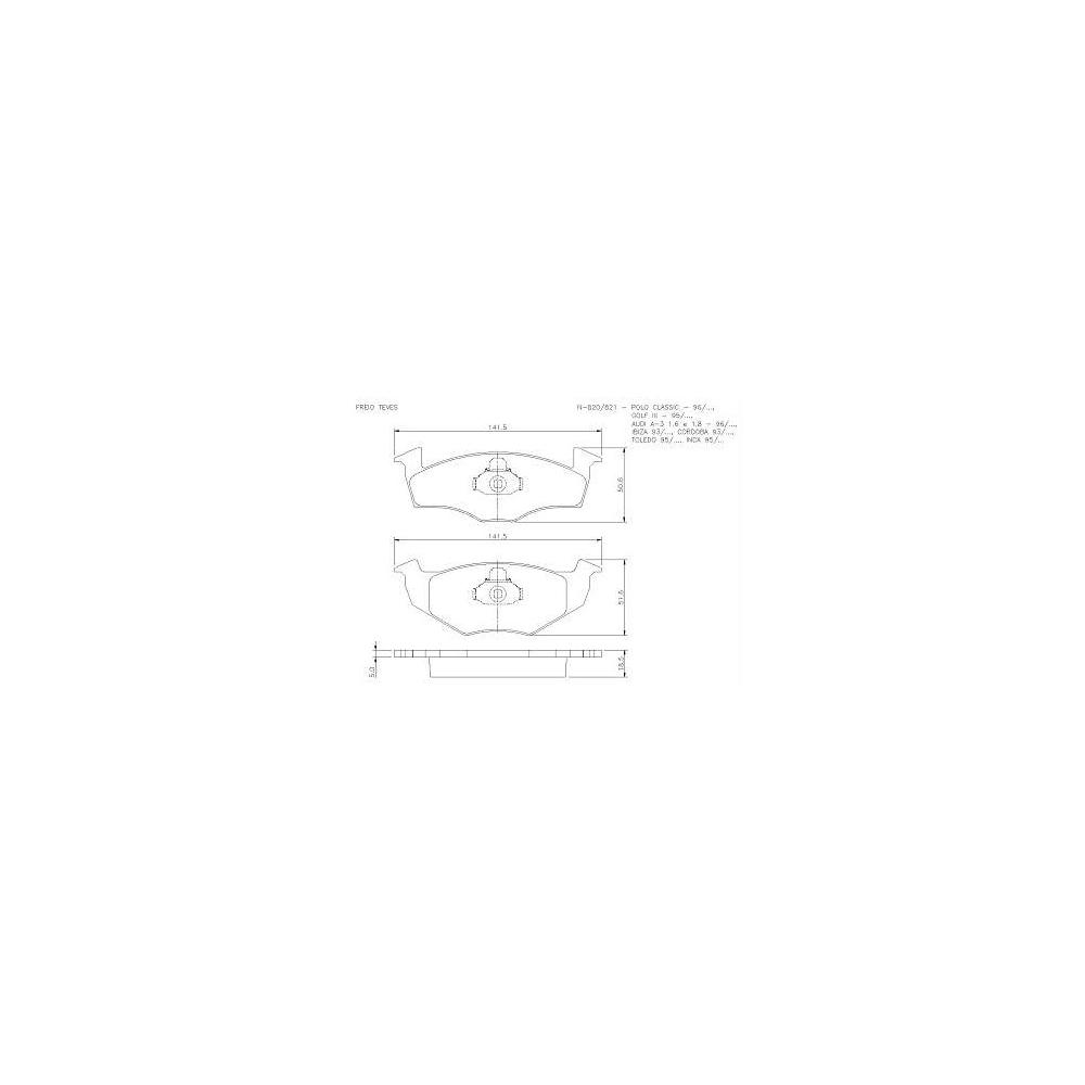 Pastilha Freio Vw Crossfox 1.6 16v 01/2014 Ate 12/2019 Dianteira Sistema Teves Cobreq N820