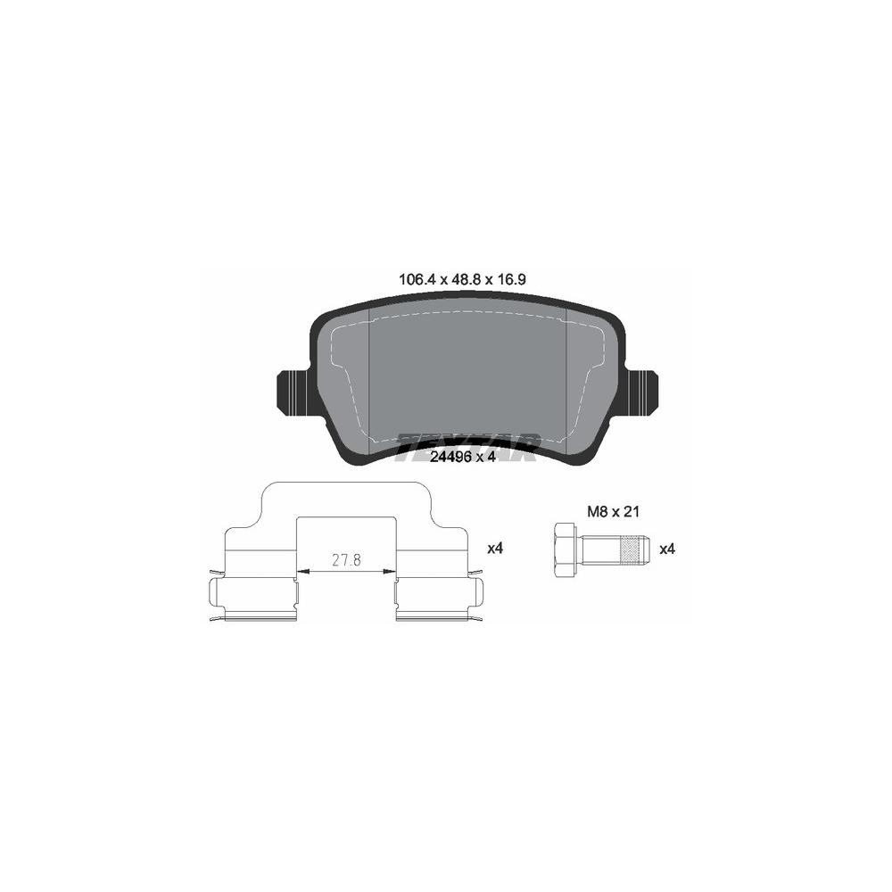 Pastilha Freio Volvo V60 2.0 16v T6 R-design 2014 Ate 2015 Traseira Sistema Trw Textar 2449601