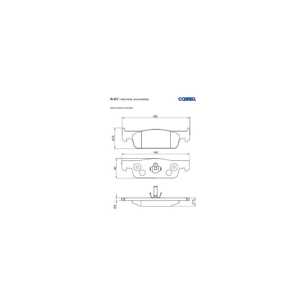 Pastilha Freio Renault Sandero 1.6 8v A Partir De 2014 Dianteira Sistema Teves Cobreq N-457