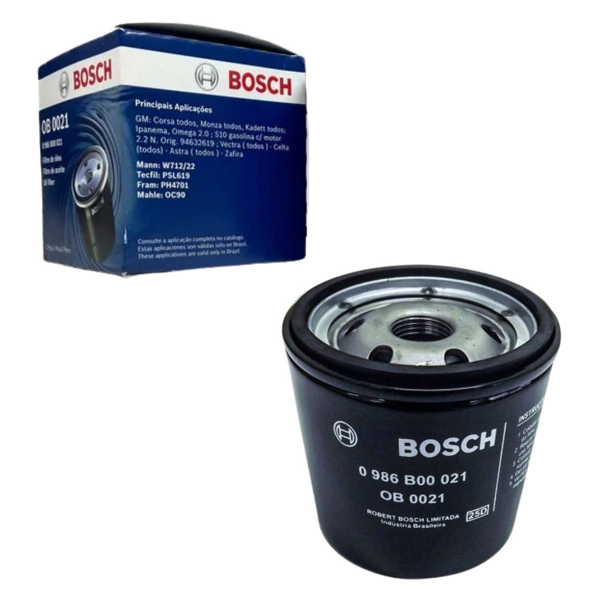 Filtro Oleo Fiat Doblo 1.8 8v 11/2009 Ate 07/2010 Bosch 0986b00021