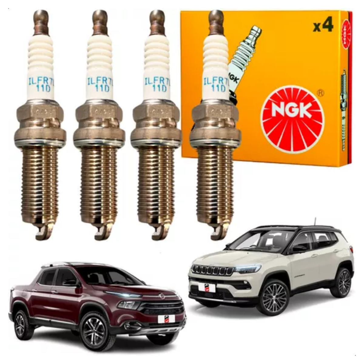 Vela Ignicao Fiat Toro 2.4 16v 01/2016 Ate 12/2021 Flex Ngk Ilfr7l11d