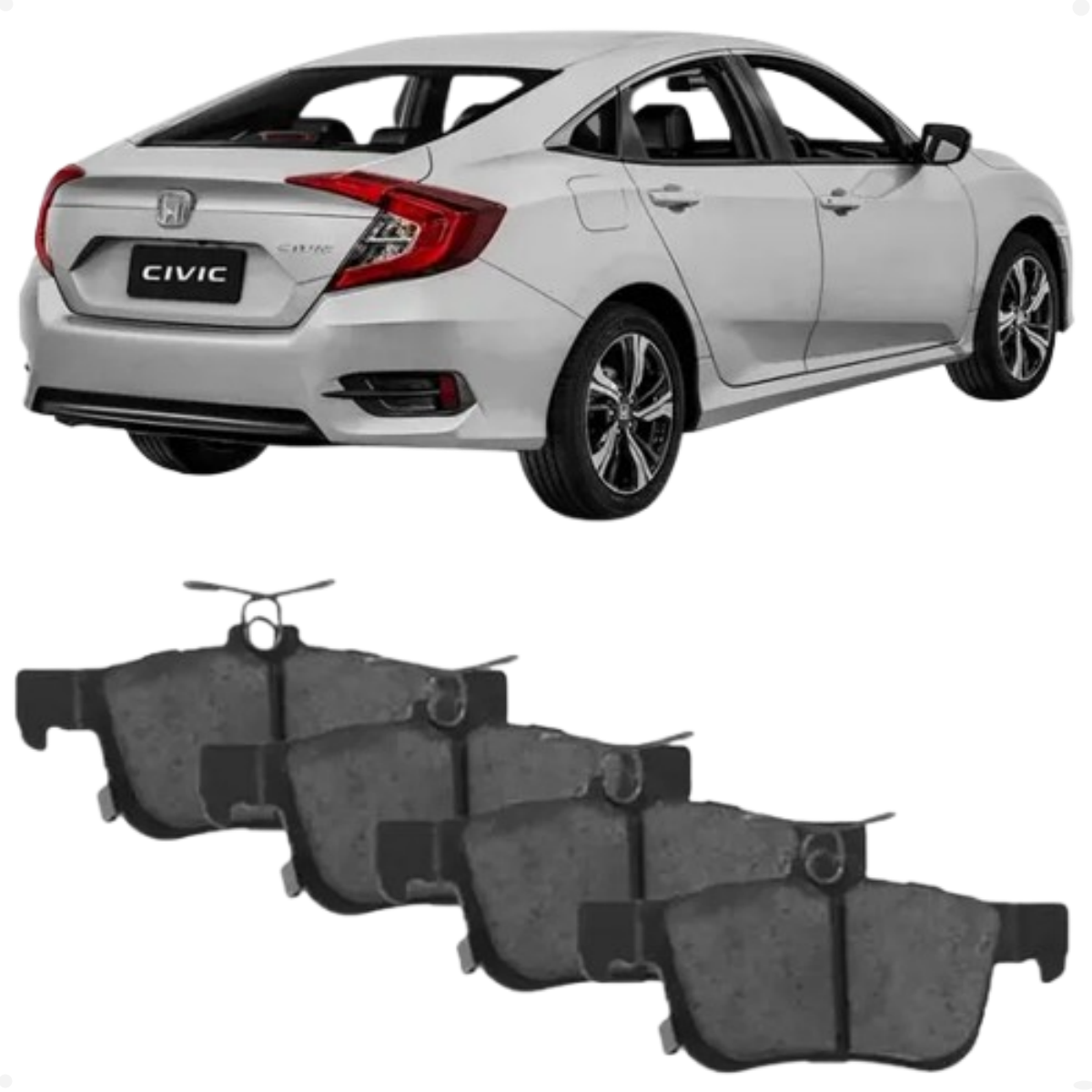 Pastilha Freio Honda Civic 2.0 16v Ex Flex One 01/2016 Ate 01/2017 Traseira Sistema Teves, Ceramica Fras-le Pd-1527-cmaxx