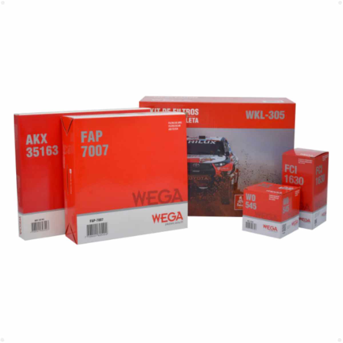 Kit Filtros Vw Gol 1.6 8v Confortline 01/2016 Ate 01/2021 Completo Wega Wkl305