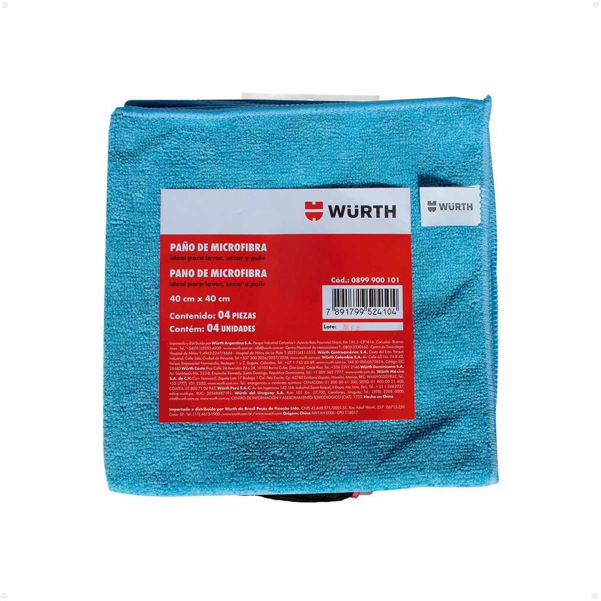 Flanela Microfibra Wurth 40x40cm Wurth Do Brasil 0899900101