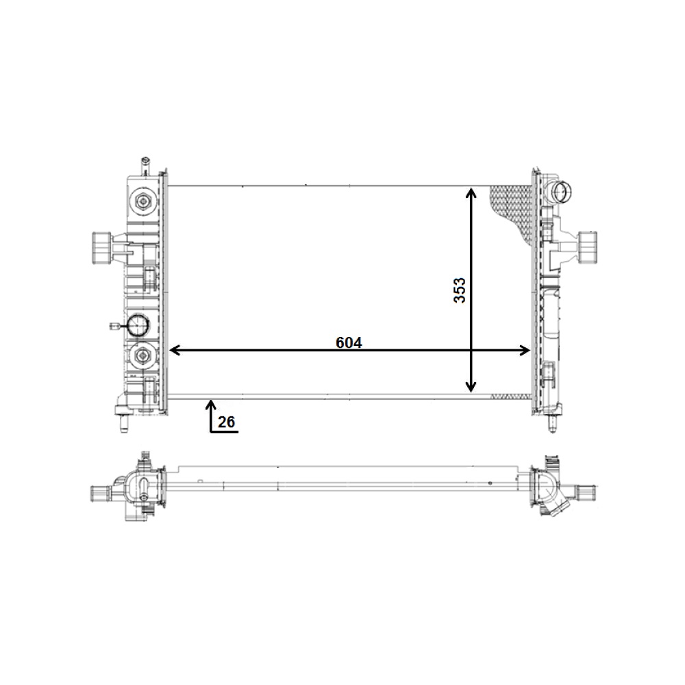 Radiador Gm Astra 2.0 8v Advantage 01/2004 Ate 01/2011 Brasado Behr Cr 1464 000p