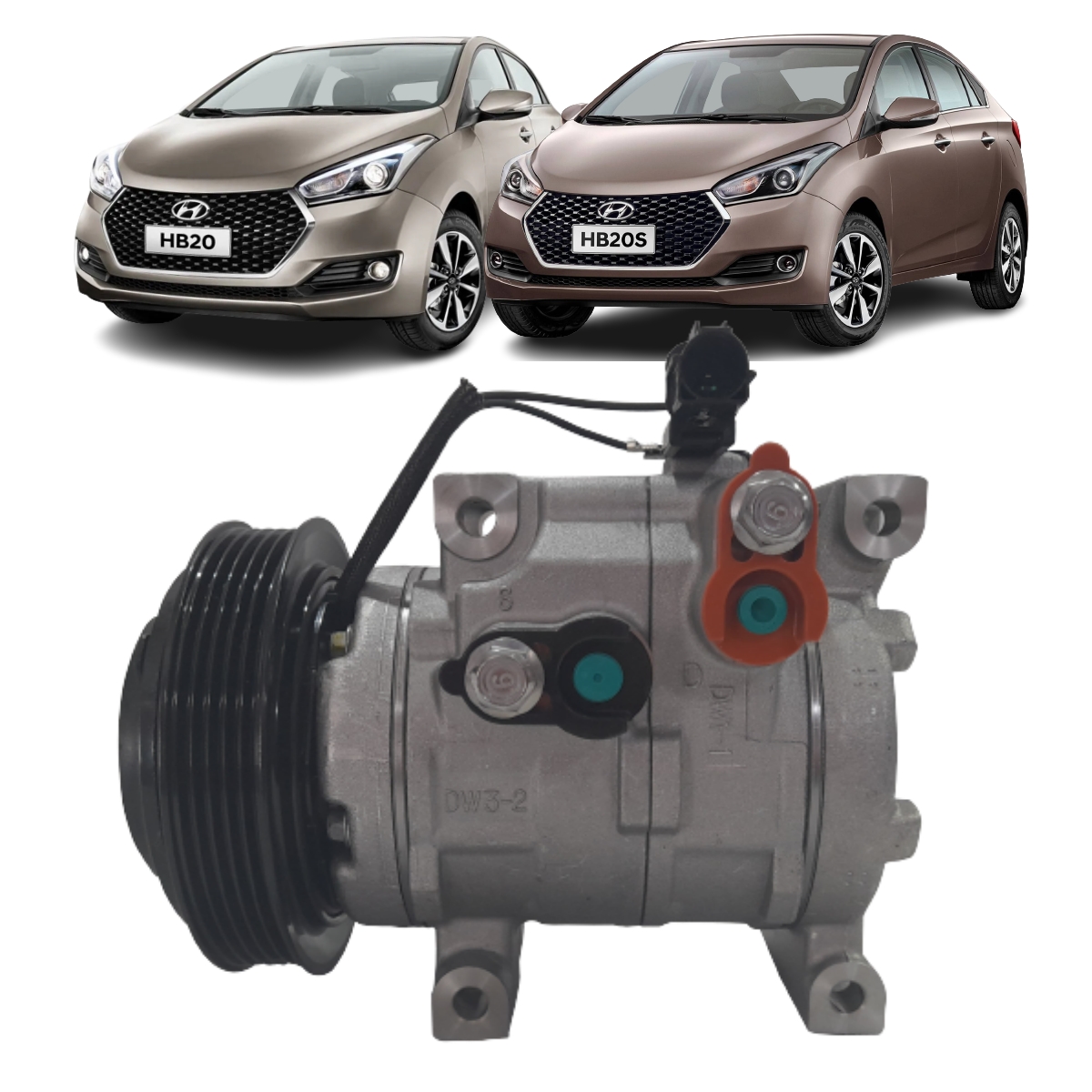 Compressor Ar Hyundai Hb20 1.0 12v 01/2013 Ate 12/2019 Ar Condicionado Doowon 97701-1s000