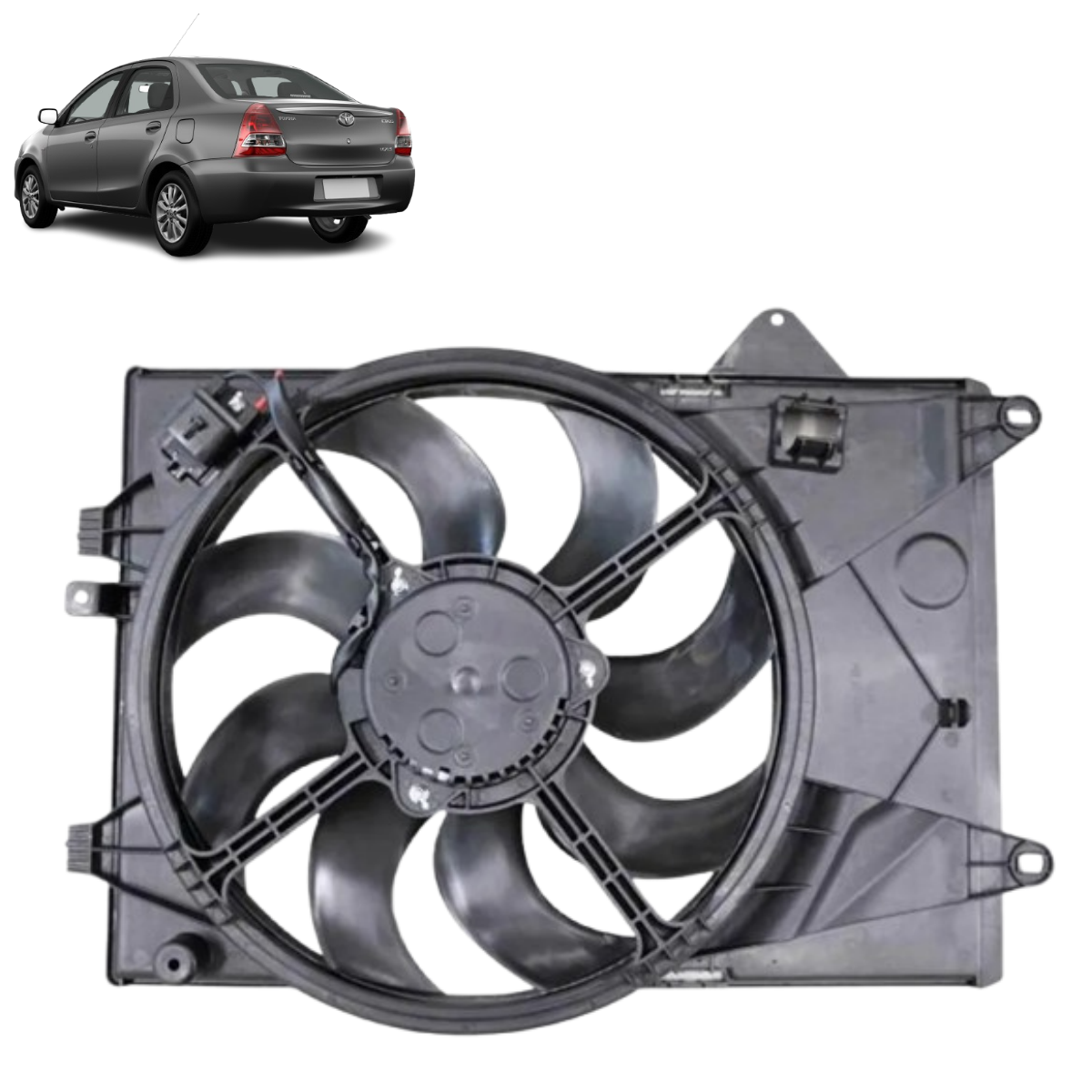 Eletroventilador Toyota Etios 1.3 16v 01/2012 Ate 12/2014 1.3 Denso Bc261472-0300rc