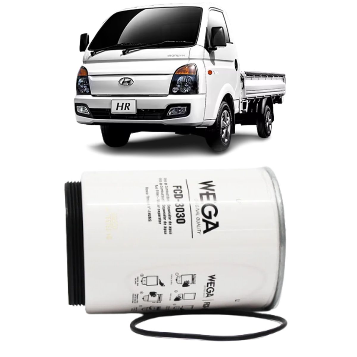 Filtro Combustivel Hyundai Hr 2.5 A Partir De 2019 Diesel Wega Fcd3030