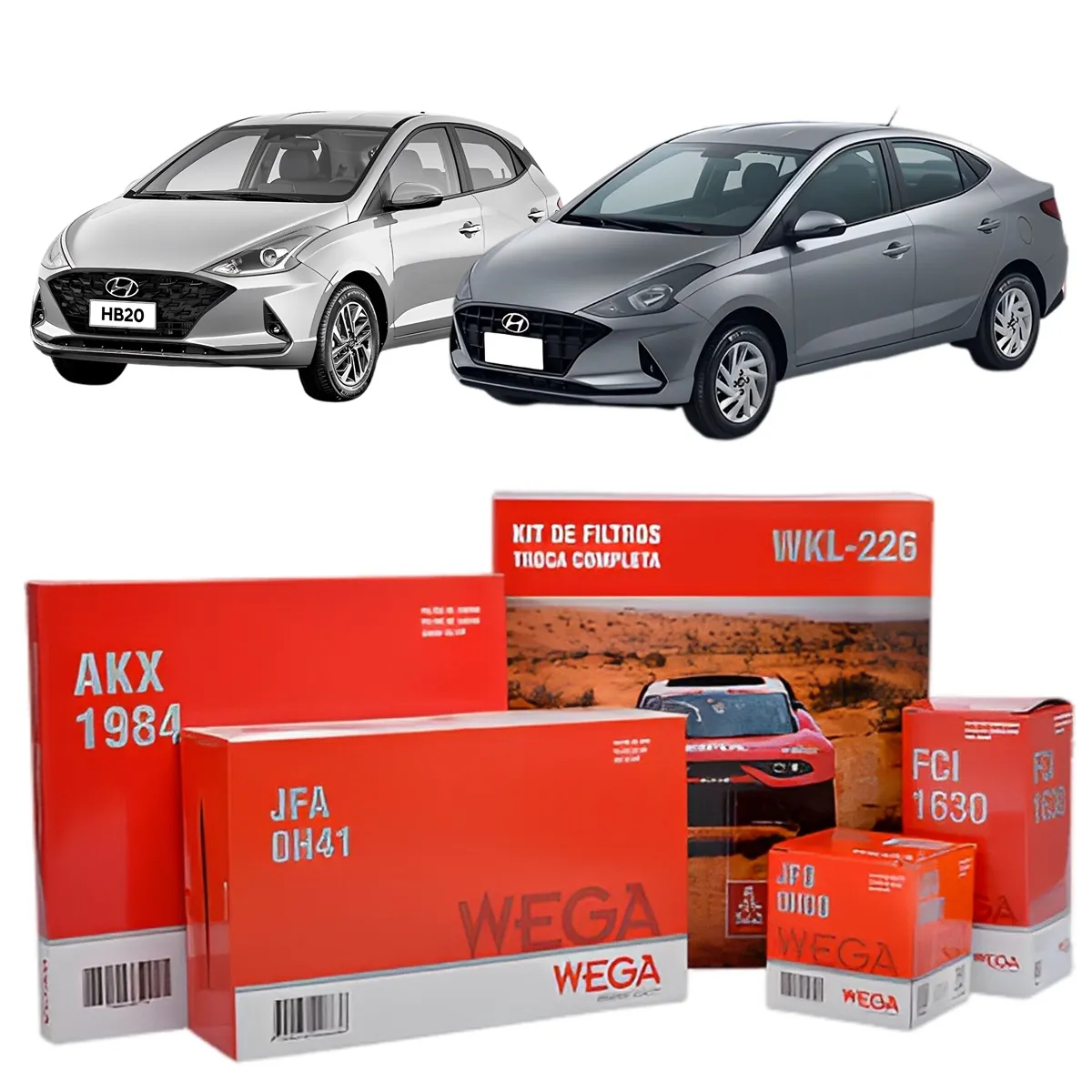 Kit Filtros Hyundai Hb20s 1.0 Confort A Partir De 02/2019 Wega Wkl226