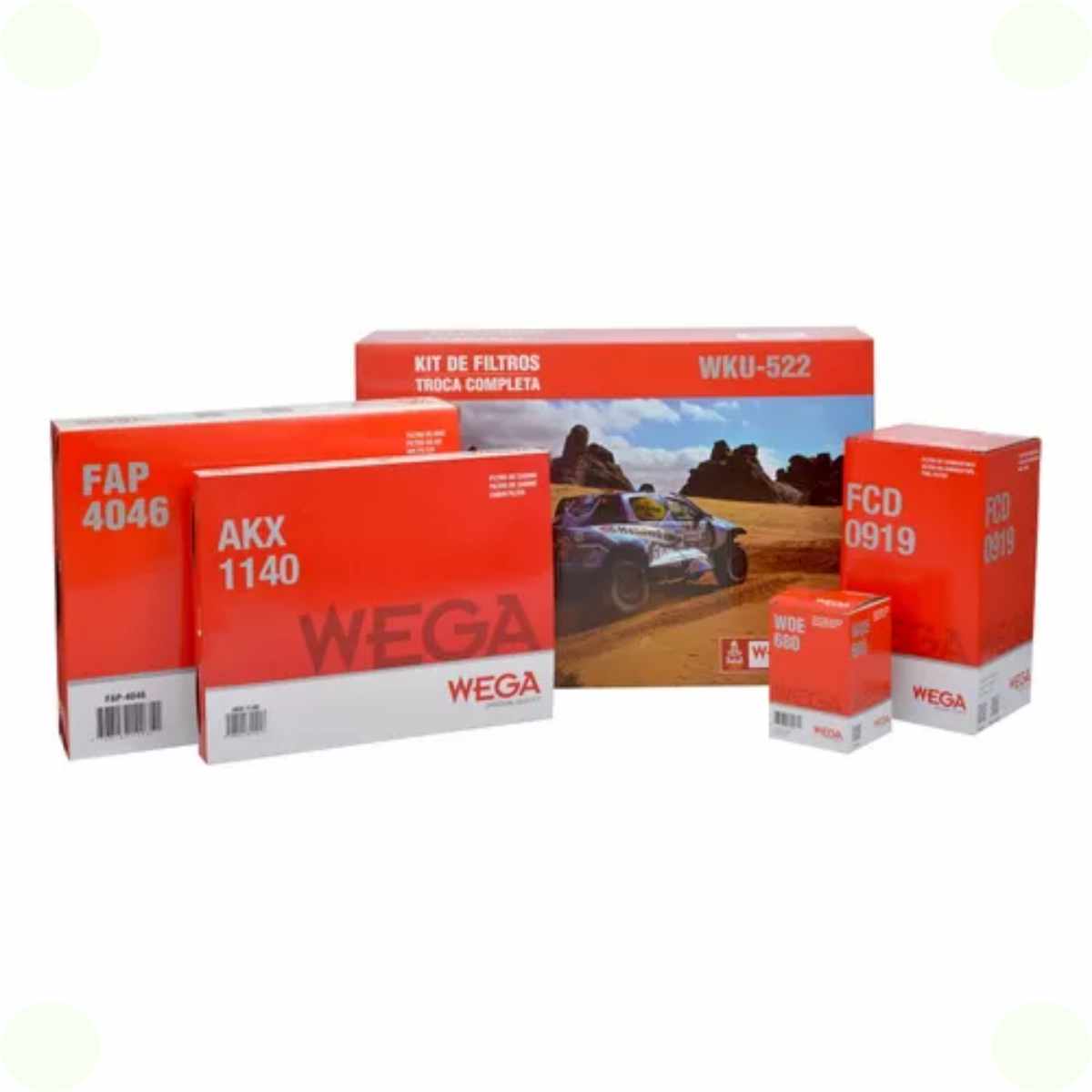Kit Filtros Vw Amarok 2.0 16v Cd Trendline 01/2010 Ate 01/2014 Wega Wku522