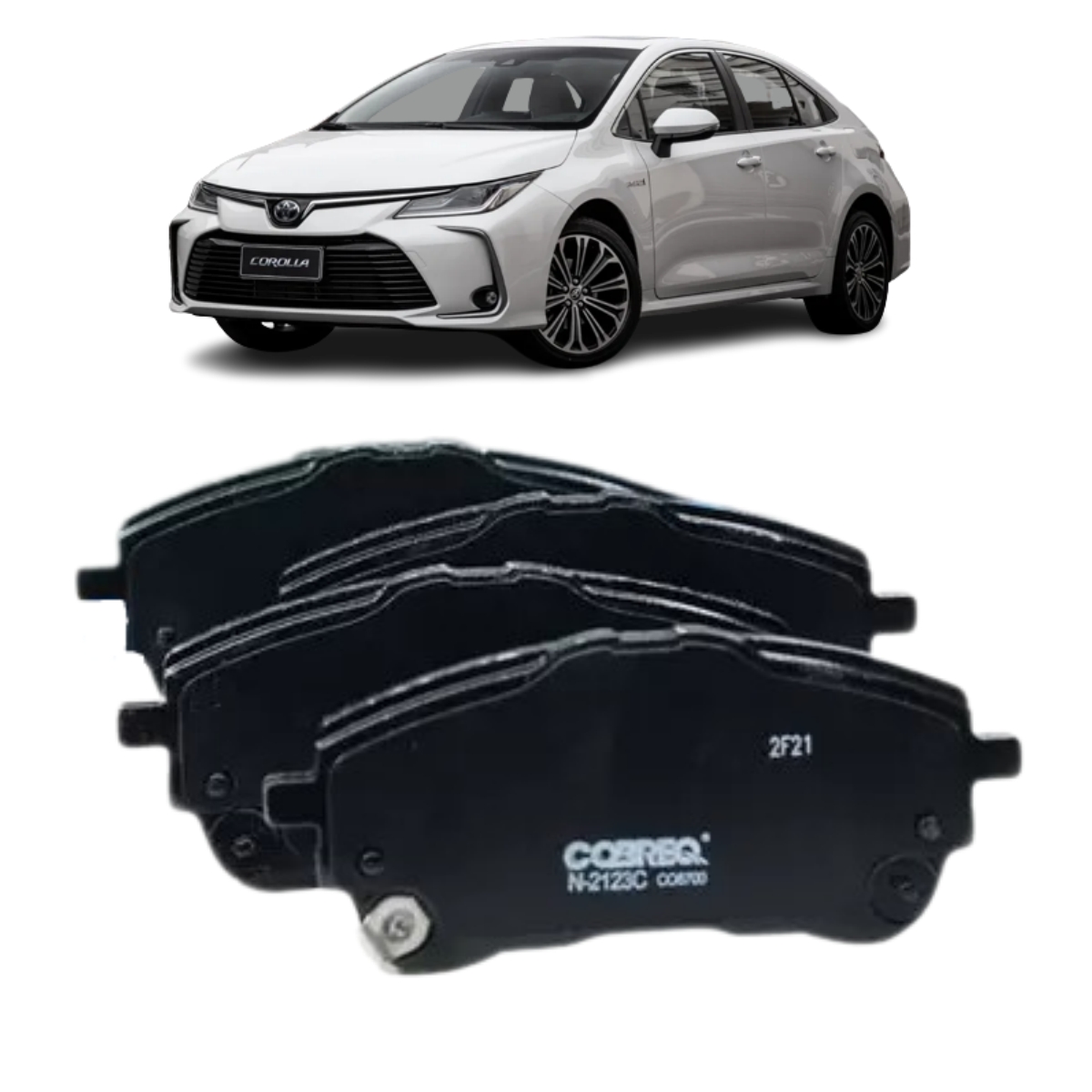 Pastilha Freio Toyota Corolla 2.0 Altis Premium A Partir De 01/2019 Dianteira Sistema Cbi Cobreq N-2123c