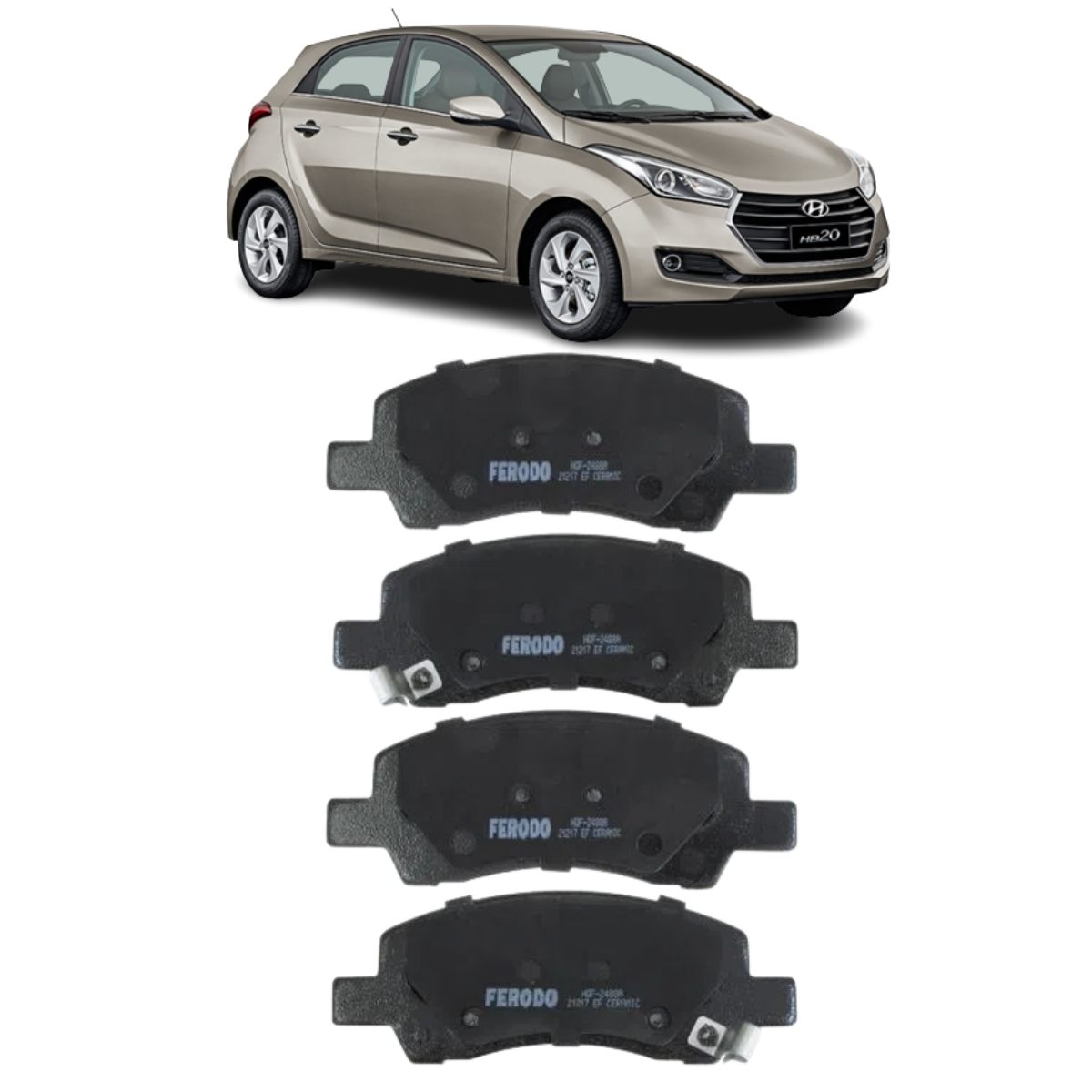 Pastilha Freio Hyundai Hb20 1.0 Evolution A Partir De 2020 Dianteira Sistema Mando, Ceramica Jurid Hqf-2488ac