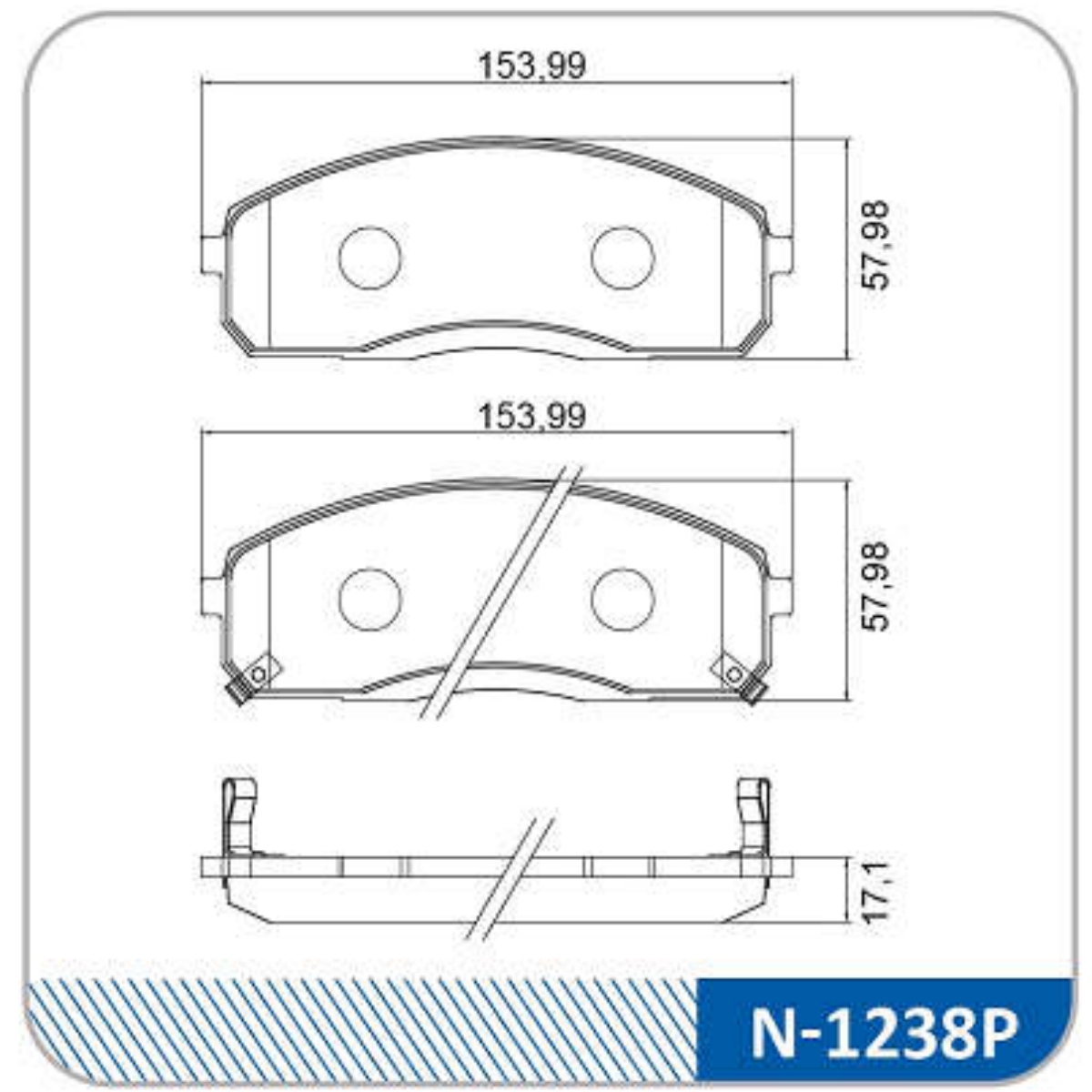 Pastilha Freio Hyundai Hr 2.5 8v Longue Deck Std 2013 Ate 2022 Dianteira Sistema Akebono N-1238p