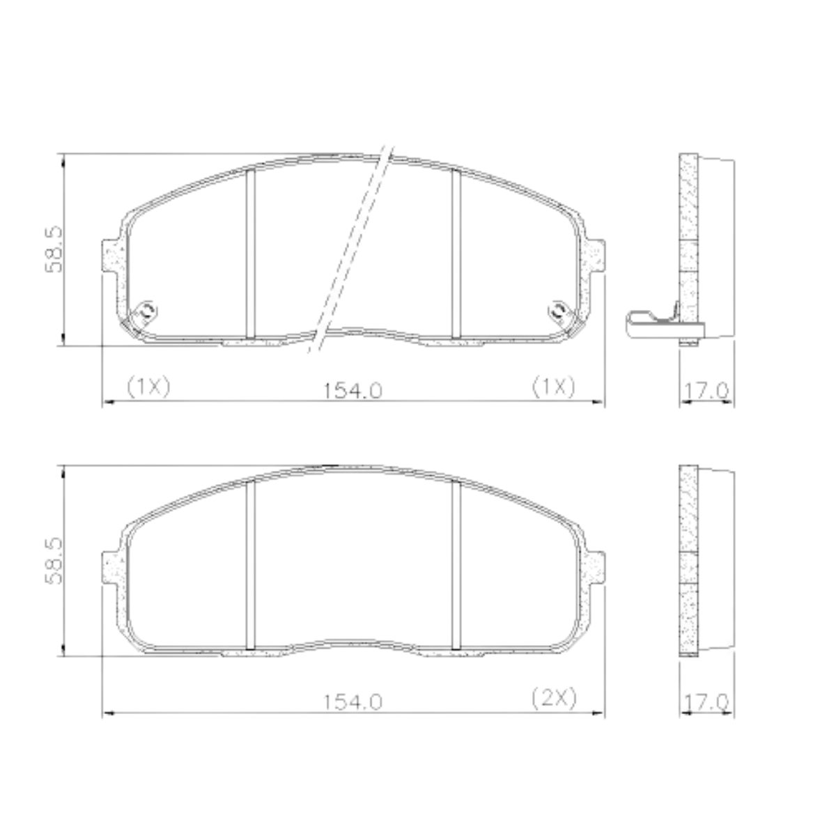 Pastilha Freio Hyundai Hr 2.5 8v Longue Deck Std 01/2013 Ate 12/2022 Dianteira Sistema Akebono Fras-le P-354