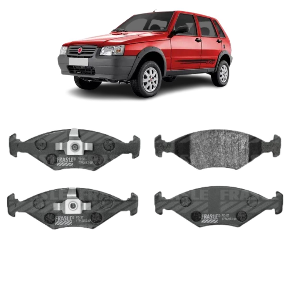 Pastilha Freio Fiat Uno 1.0 8v Economy 2009 Ate 2013 Dianteira Sistema Teves Fras-le Pd/87