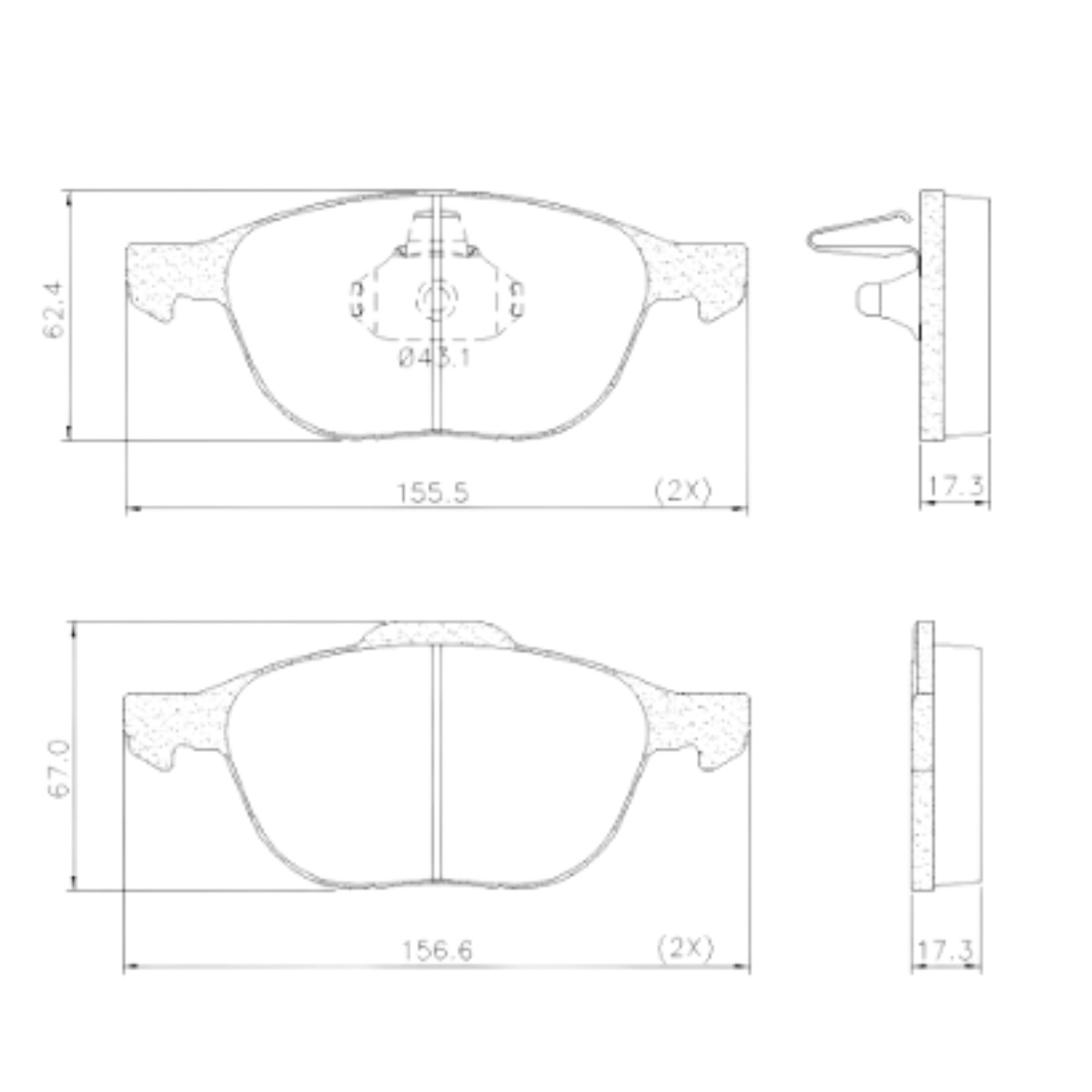 Pastilha Freio Ford Ecosport 2.0 16v Xls 2007 Ate 2008 Dianteira Sistema Teves Fras-le P-1103