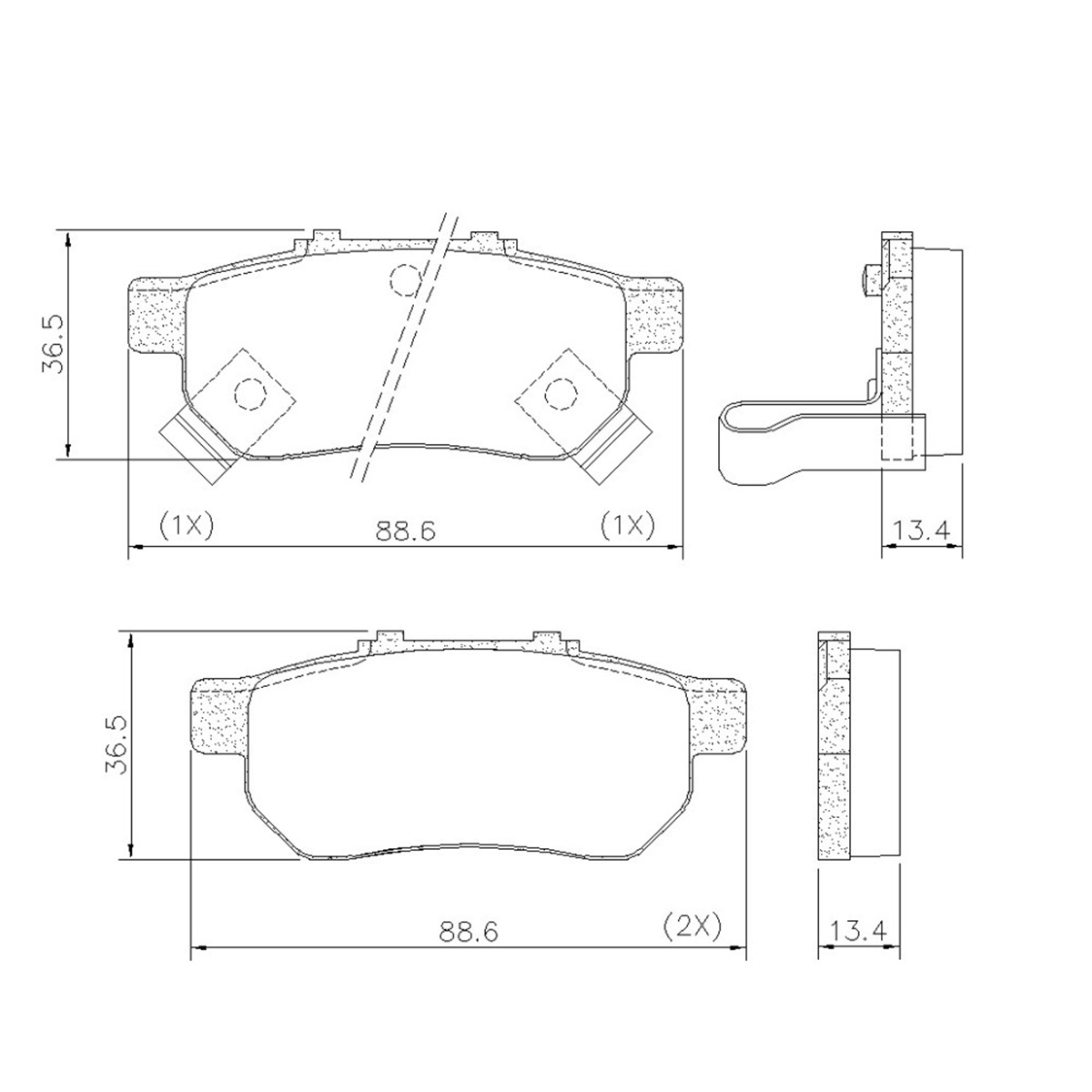 Pastilha Freio Honda Fit 1.5 16v Ex 2008 Ate 2014 Traseira Sistema Akebono, Anti Ruido Lonaflex P-398