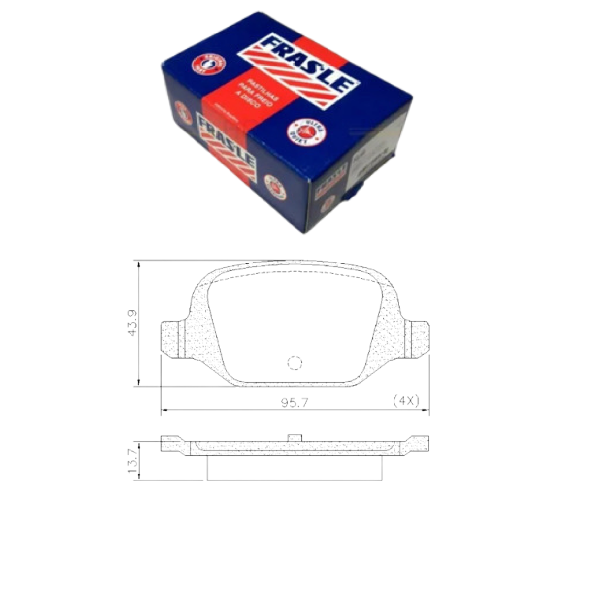 Pastilha Freio Fiat 500 1.4 16v Abarth Turbo 01/2014 Ate 01/2015 Eixo Traseiro Fras-le Pd/1416