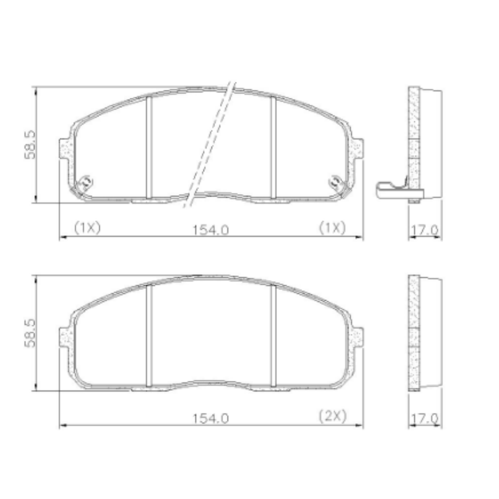 Pastilha Freio Hyundai Hr 2.5 8v Longue Deck Std 2013 Ate 2022 Dianteira Sistema Akebono Fras-le Pd/354