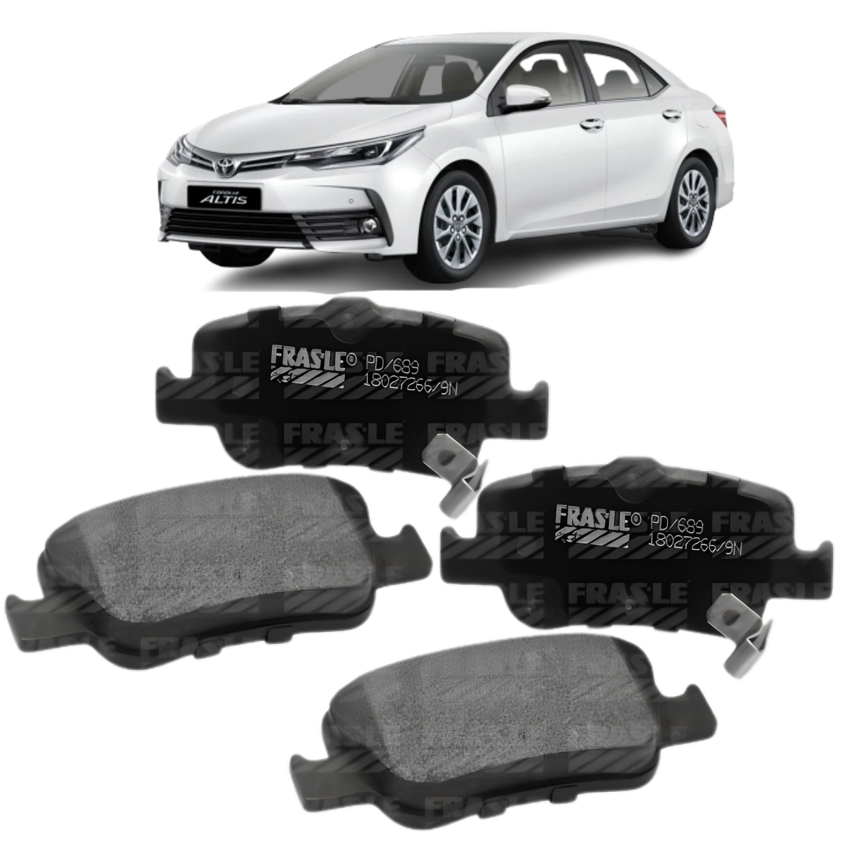 Pastilha Freio Toyota Corolla 2.0 16v Altis 2014 Ate 2018 Traseira Sistema Bosch, Ceramica Fras-le Pd/689-cmaxx