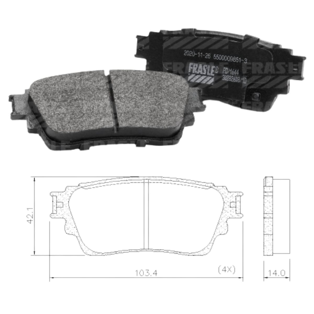 Pastilha Freio Mitsubishi Eclipse Cross 1.5 16v Hpes Turbo 4x4 01/2018 Ate 12/2024 Traseira Fras-le Pd/1644