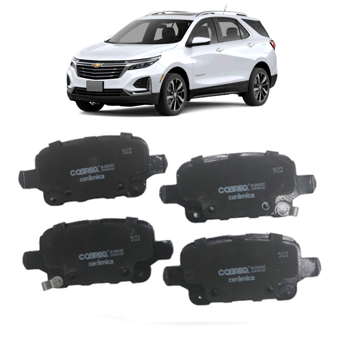 Pastilha Freio Gm Cruze 1.4 Lt A Partir De 2017 Traseira Sistema Trw Cobreq N-2033c Ceramic