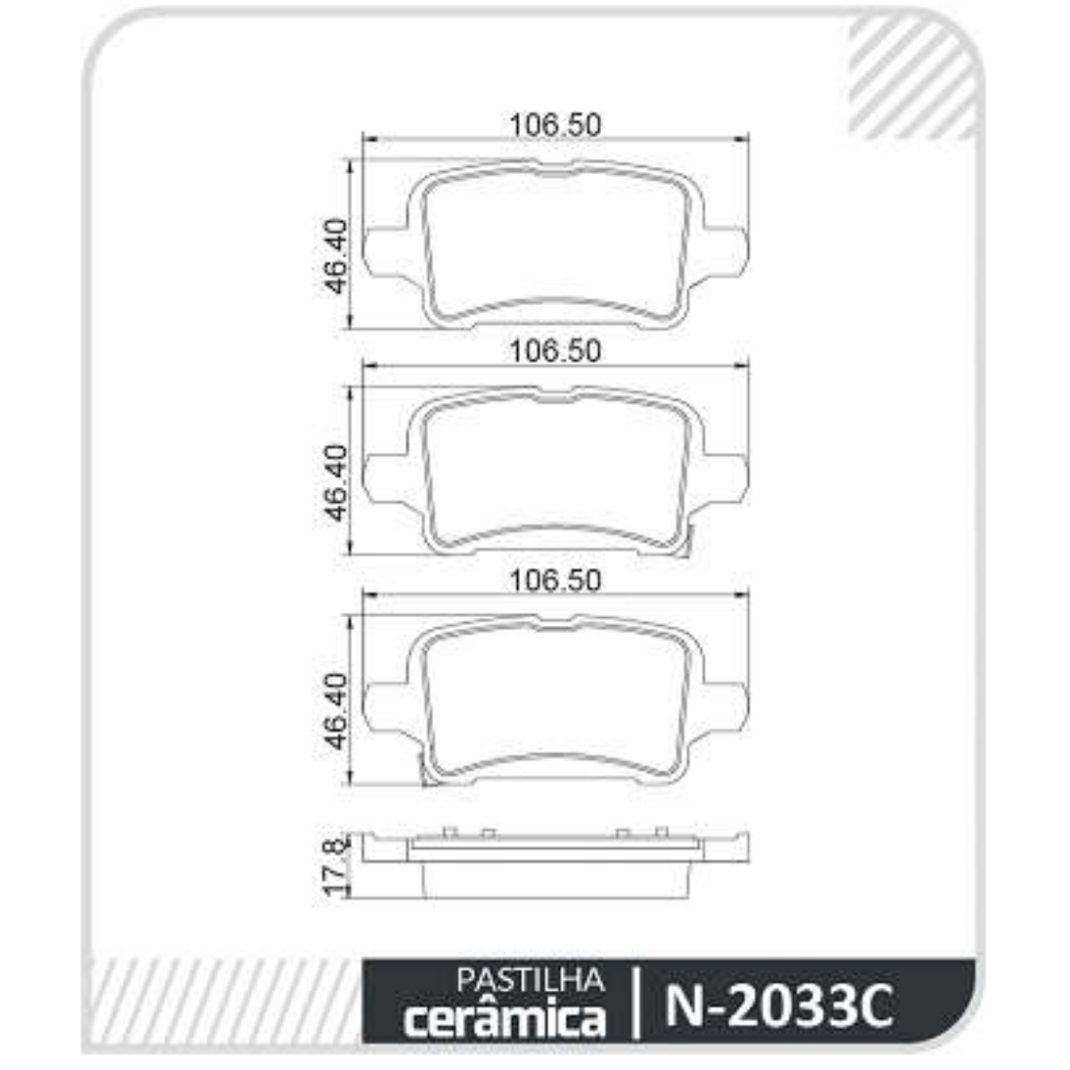 Pastilha Freio Gm Cruze 1.4 Lt A Partir De 2017 Traseira Sistema Trw Cobreq N-2033c Ceramic