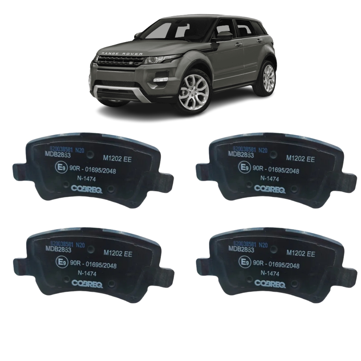 Pastilha Freio Land Rover Range Rover Evoque 2.0 16v Autobiography 2018 Ate 2018 Traseira Sistema Trw Cobreq N-1474