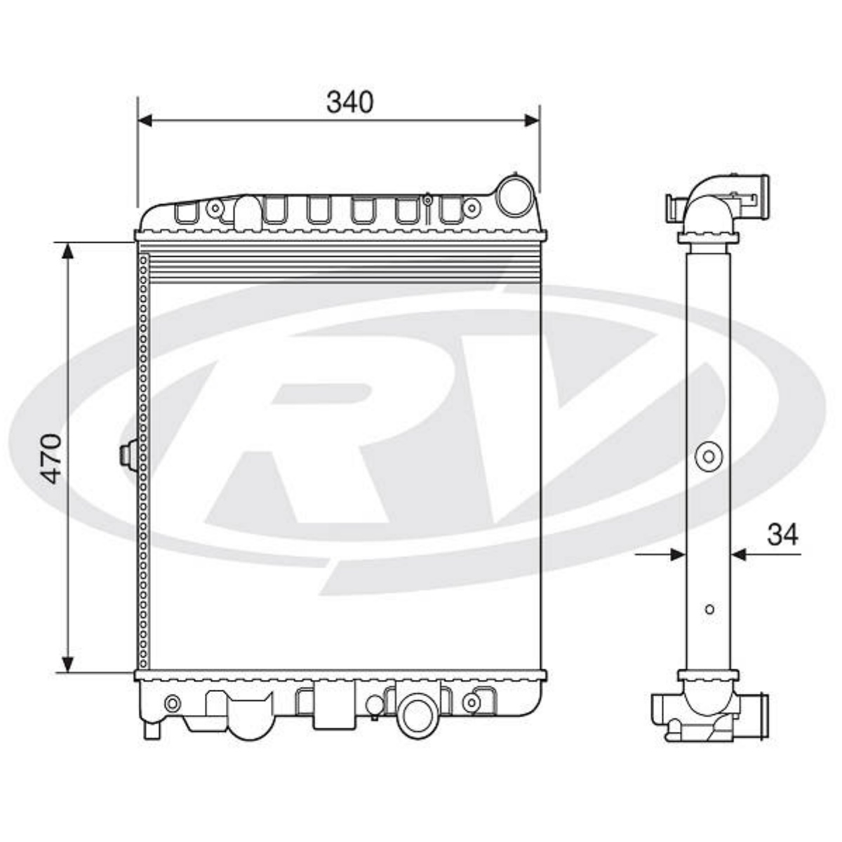 Radiador Vw Saveiro 1.0 8v 1997 Ate 2008 Com Ar Condicionado Visconde 12509