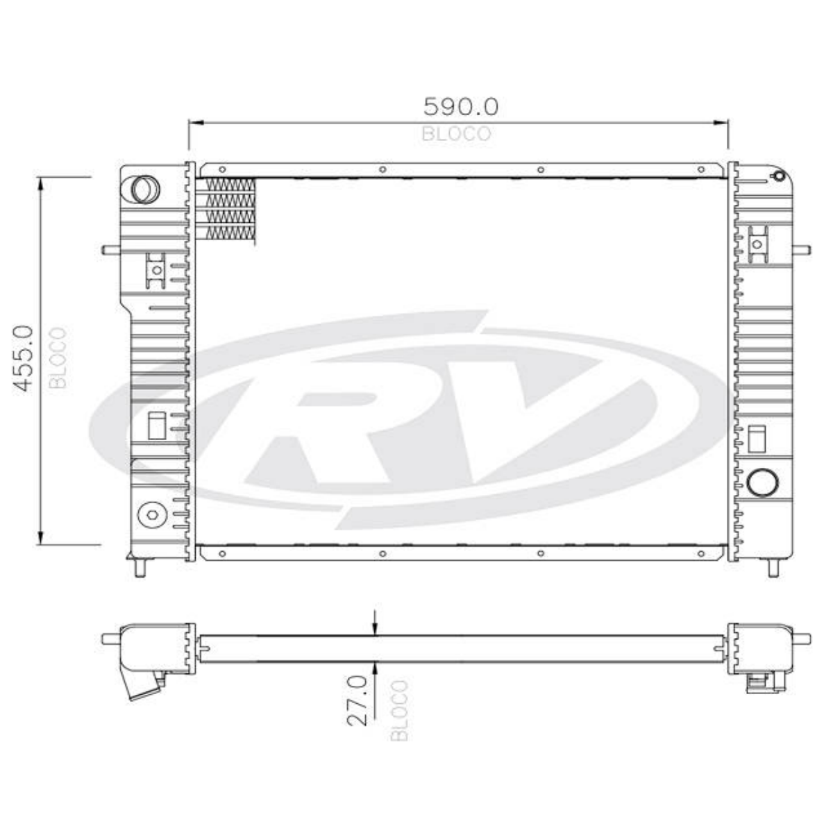 Radiador Gm Omega 2.2 8v Cd 01/1995 Ate 12/1998 Cambio Manual Visconde 12566