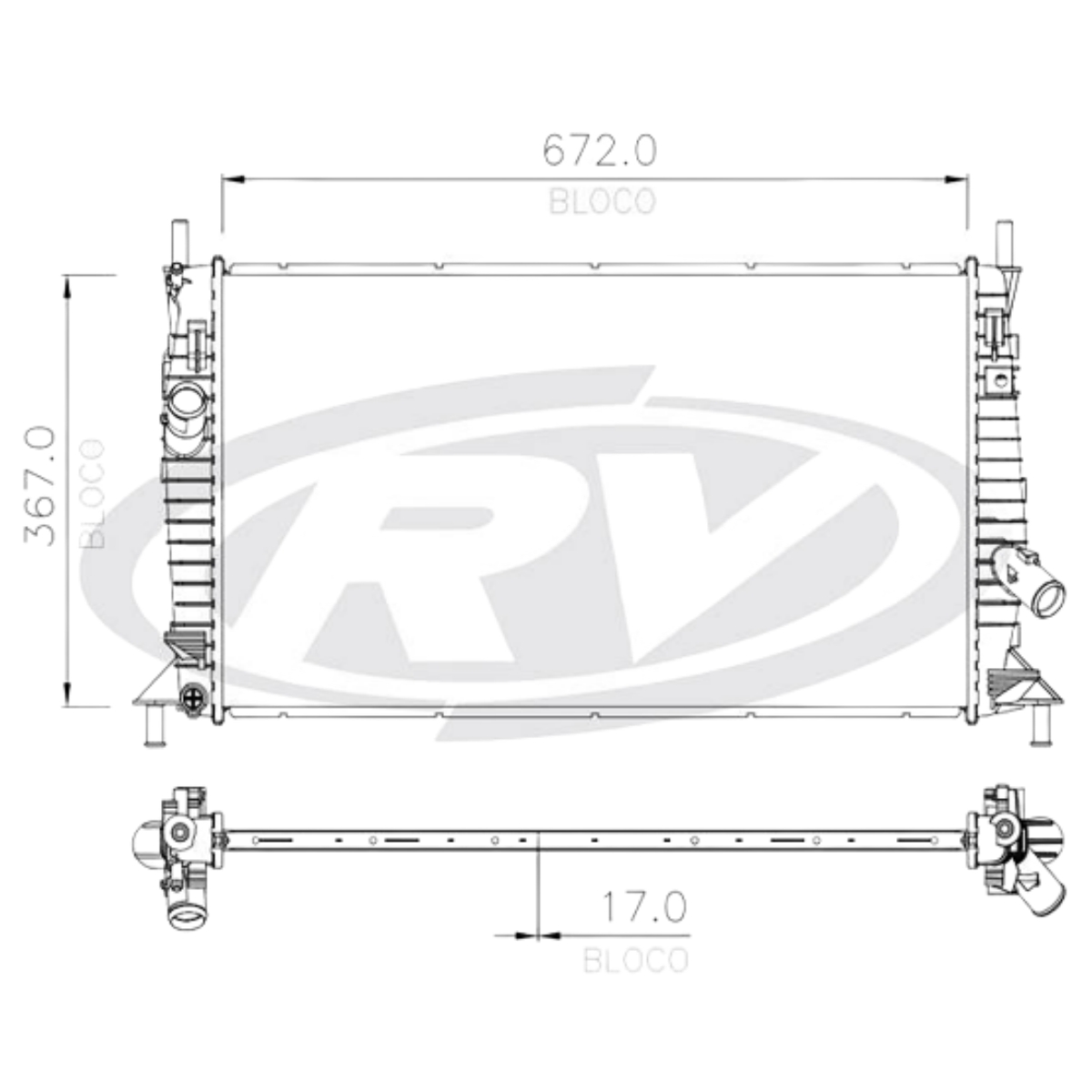 Radiador Ford Focus 1.8 16v 01/2009 Ate 12/2014 Com Ar Condicionado Visconde 12734