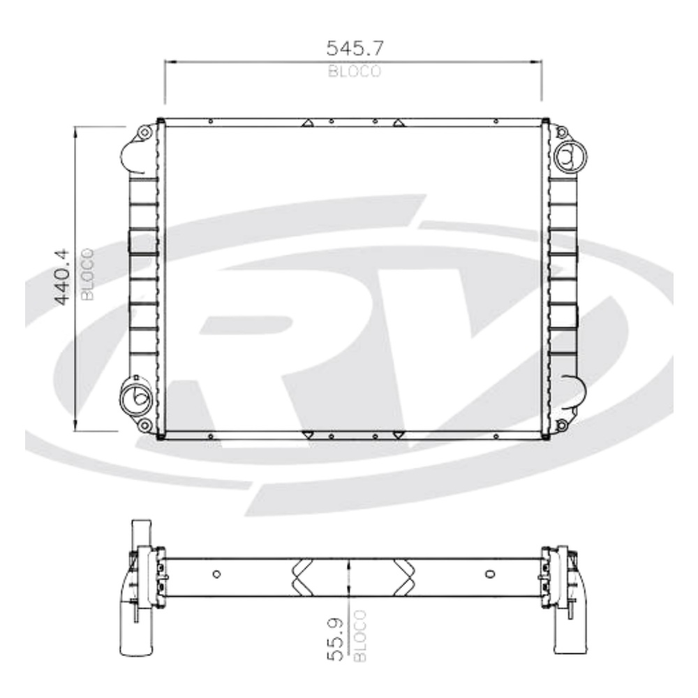 Radiador Vw 13-180 E Eletronico Brasado Visconde 19279