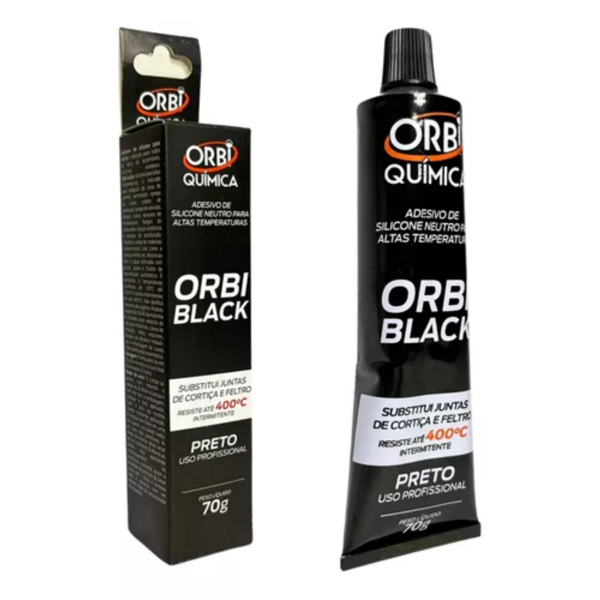 Silicone Orbiblack(70g) Neutro (orbi) Orbi Quimica 11455(70g)orbi