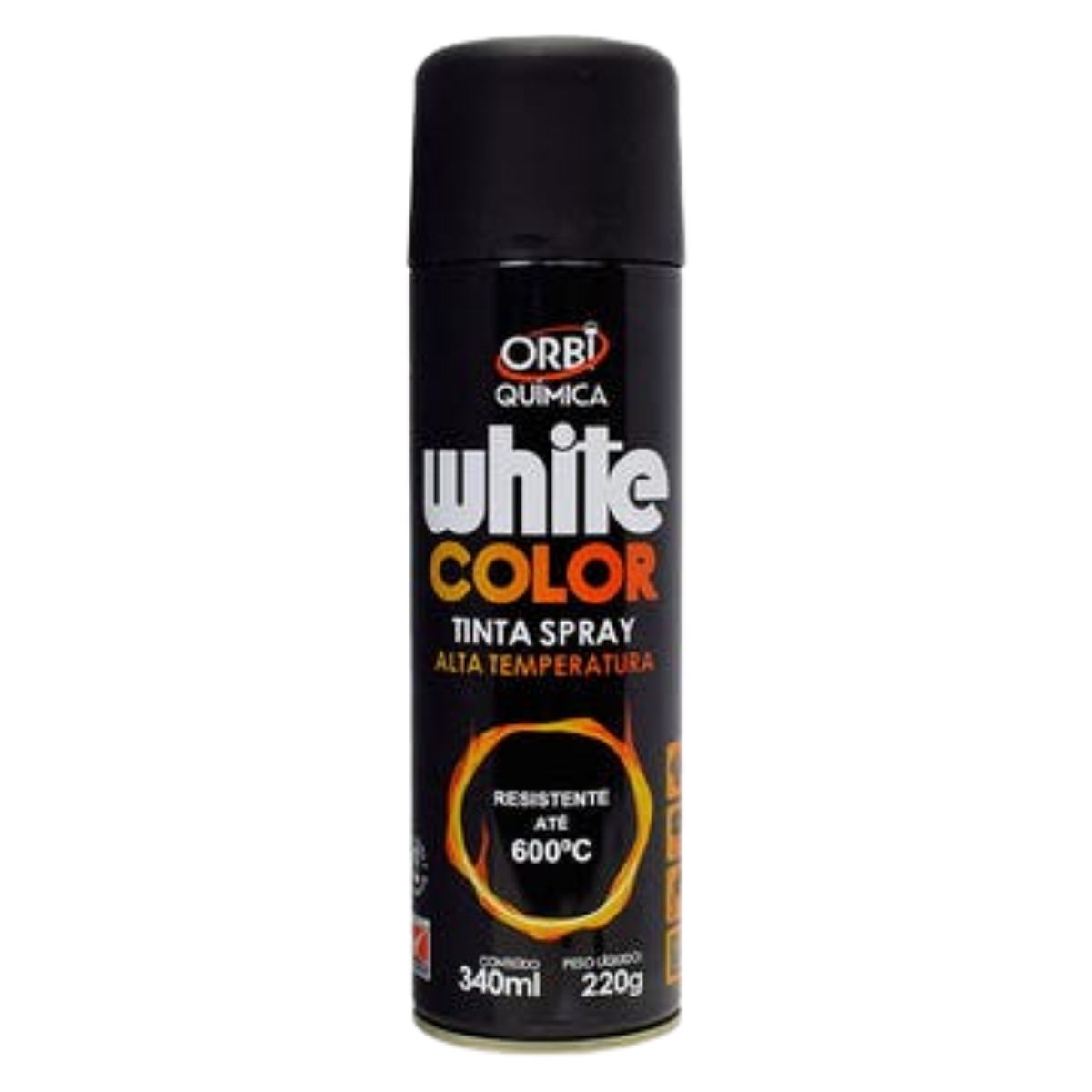 Tinta Spray Preto Fosco Alta Temperatura - 340ml Orbi Quimica 9870